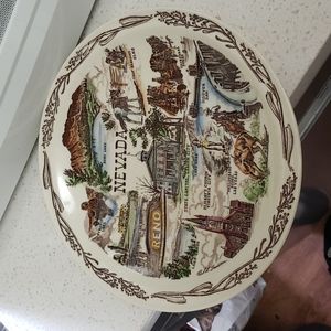 1950s transferware plate State Nevada souvenir